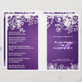 Elegant Wedding Program Victoriaans Vlaams Paars V (Voorkant / Achterkant)