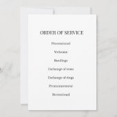 Elegant Wedding Program & Wedding Party Guide Kaart (Achterkant)