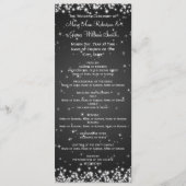 Elegant Wedding Program Winter Sparkle Black Programmakaart (Voorkant)