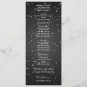 Elegant Wedding Program Winter Sparkle Black Programmakaart (Achterkant)