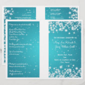 Elegant Wedding Program Winter Sparkle Blue (Voorkant / Achterkant)