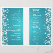 Elegant Wedding Program Winter Sparkle Blue (Achterkant)