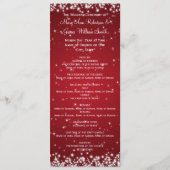 Elegant Wedding Program Winter Sparkle Red Programmakaart (Voorkant)