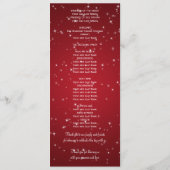 Elegant Wedding Program Winter Sparkle Red Programmakaart (Achterkant)