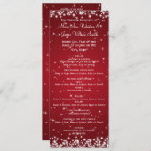 Elegant Wedding Program Winter Sparkle Red Programmakaart (Voorkant / Achterkant)