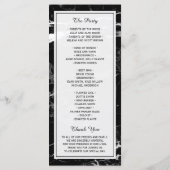 Elegant Wedding Program | Zwarte witte marmer Programmakaart (Achterkant)