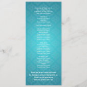 Elegant Wedding Programme Baroque Flourish Blue Programmakaart (Achterkant)