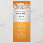 Elegant Wedding Programme Baroque Flourish Oranje Programmakaart (Voorkant)