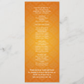 Elegant Wedding Programme Baroque Flourish Oranje Programmakaart (Achterkant)