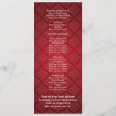 Elegant Wedding Programme Baroque Flourish Red Programmakaart (Achterkant)