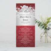 Elegant Wedding Programme Baroque Flourish Red Programmakaart (Staand voorkant)