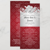 Elegant Wedding Programme Baroque Flourish Red Programmakaart (Voorkant / Achterkant)