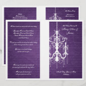 Elegant Wedding Programme Chandelier Paars (Voorkant / Achterkant)
