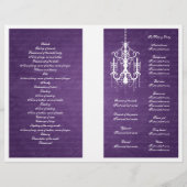 Elegant Wedding Programme Chandelier Paars (Achterkant)