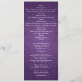 Elegant Wedding Programme Chandelier Paars Programmakaart (Achterkant)