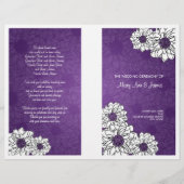 Elegant Wedding Programme Dahlia Floral Paars (Voorkant)