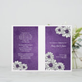 Elegant Wedding Programme Dahlia Floral Paars (Staand voorkant)