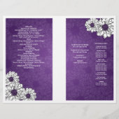 Elegant Wedding Programme Dahlia Floral Paars (Achterkant)