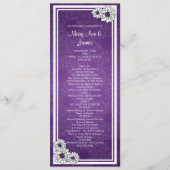 Elegant Wedding Programme Dahlia Floral Paars Programmakaart (Voorkant)