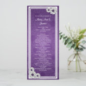 Elegant Wedding Programme Dahlia Floral Paars Programmakaart (Staand voorkant)