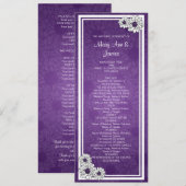 Elegant Wedding Programme Dahlia Floral Paars Programmakaart (Voorkant / Achterkant)