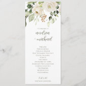 Elegant Wedding Programme Greenery White Floral Programmakaart (Voorkant)