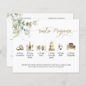 Elegant Wedding Programme in Spaans met Greenery (Voorkant / Achterkant)