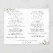 Elegant Wedding Programme in Spaans met Greenery (Achterkant)