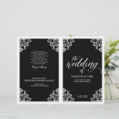 Elegant Wedding Programme - Nadine (zwart)2 (Staand voorkant)
