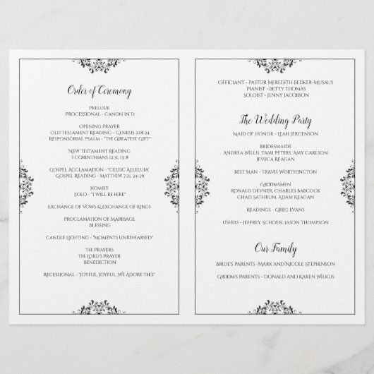 Elegant Wedding Programme - Nadine (zwart)2 (Achterkant)