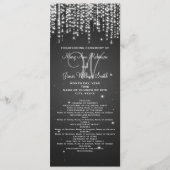 Elegant Wedding Programme Night Dazzle Black Programmakaart (Voorkant)