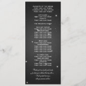 Elegant Wedding Programme Night Dazzle Black Programmakaart (Achterkant)