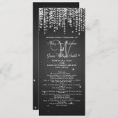 Elegant Wedding Programme Night Dazzle Black Programmakaart (Voorkant / Achterkant)