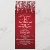 Elegant Wedding Programme Night Dazzle Red Programmakaart (Voorkant)