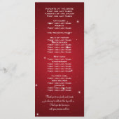 Elegant Wedding Programme Night Dazzle Red Programmakaart (Achterkant)