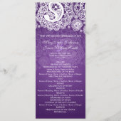 Elegant Wedding Programme Paisley Lace Paars Programmakaart (Voorkant)
