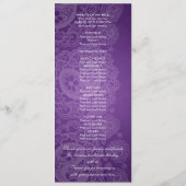 Elegant Wedding Programme Paisley Lace Paars Programmakaart (Achterkant)