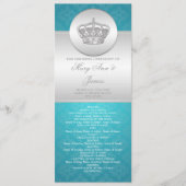 Elegant Wedding Programme Royal Crown Blue Programmakaart (Voorkant)