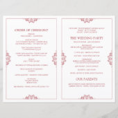 Elegant Wedding Programs - Foldover Booklet - Red (Achterkant)