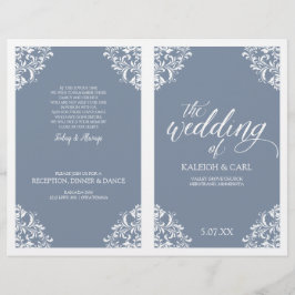 Elegant Wedding Programs - Nadine (Dusty Blue)