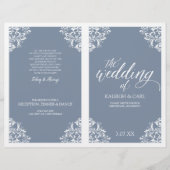 Elegant Wedding Programs - Nadine (Dusty Blue) (Voorkant)