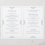 Elegant Wedding Programs - Nadine (Dusty Blue) (Achterkant)