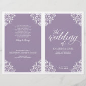 Elegant Wedding Programs - Nadine (Lavender) (Voorkant)
