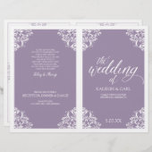 Elegant Wedding Programs - Nadine (Lavender) (Voorkant / Achterkant)