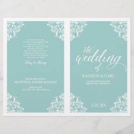 Elegant Wedding Programs - Nadine (Light Turquoise