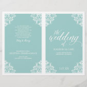 Elegant Wedding Programs - Nadine (Light Turquoise (Voorkant)