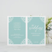 Elegant Wedding Programs - Nadine (Light Turquoise (Staand voorkant)