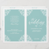 Elegant Wedding Programs - Nadine (Light Turquoise (Voorkant / Achterkant)