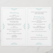 Elegant Wedding Programs - Nadine (Light Turquoise (Achterkant)