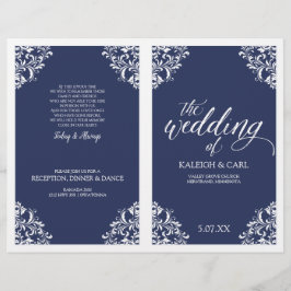 Elegant Wedding Programs - Nadine (Navy Blue)